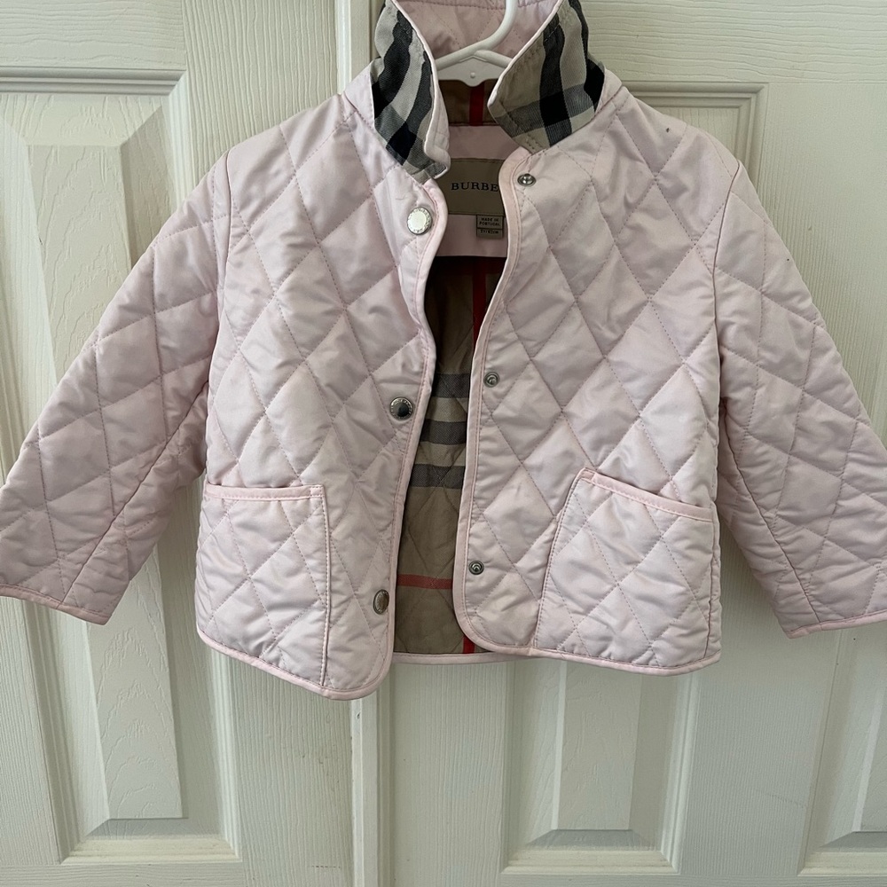 Burberry Kids Pink Quilted Jacket